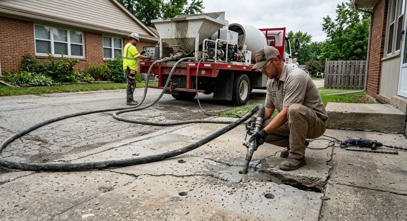 Concrete Settlement Repair in West Des Moines, IA