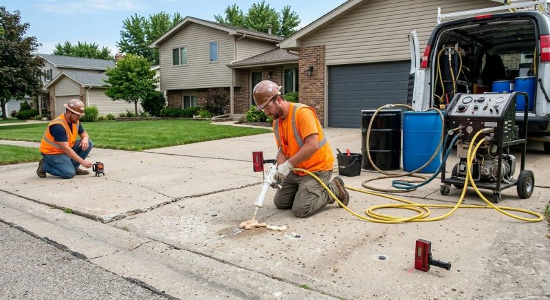 Sunken Driveway Lifting in San Antonio, TX