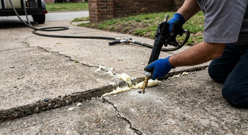 Sunken Driveway Lifting in West Des Moines, IA