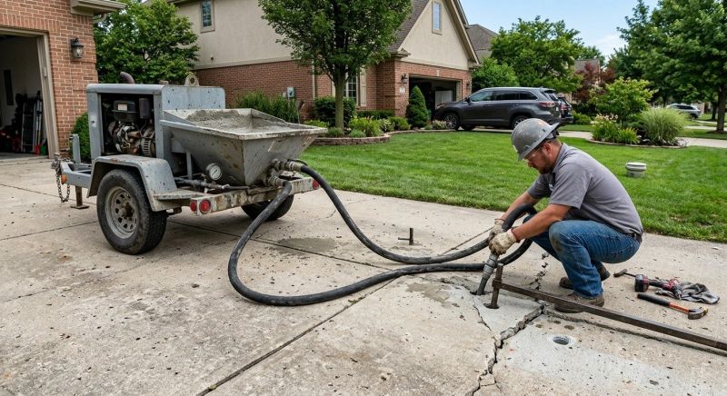 Sunken Driveway Lifting in West Des Moines, IA